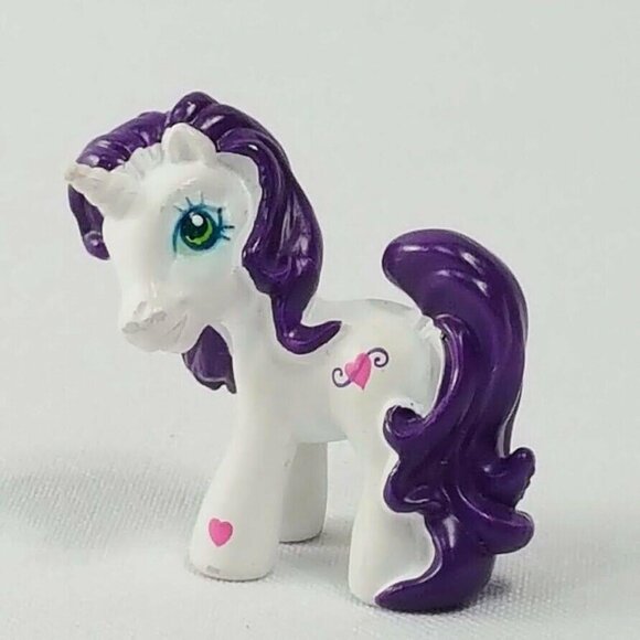 My Little Pony G3 Sweetie Belle Mini Figure 1.5" PVC White Purple Unicorn Hearts - Picture 3 of 10